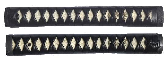 牛表革黒色諸捻り巻き